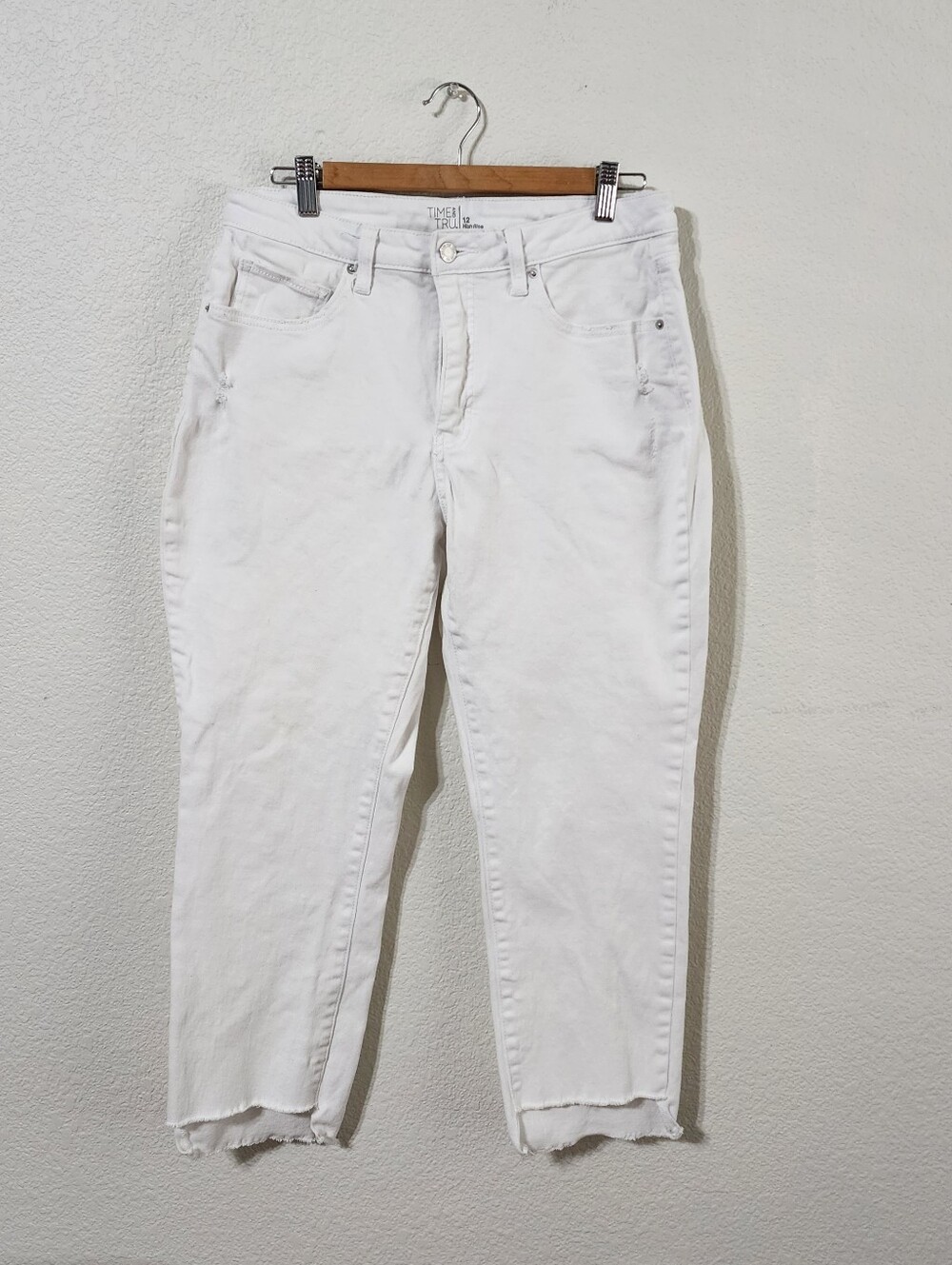 Time And Tru High Rise White Denim Jeans Size 12